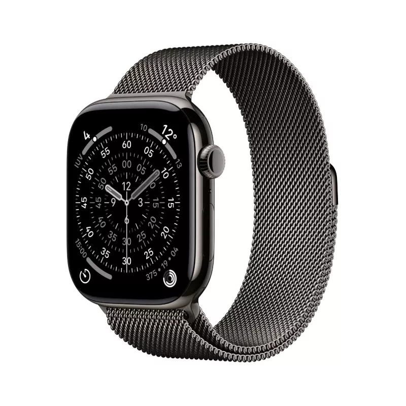 Išmanusis laikrodis „Apple Watch Series 11“ GPS + Cellular 46 mm, titano korpusas, tamsiai pilkos spalvos