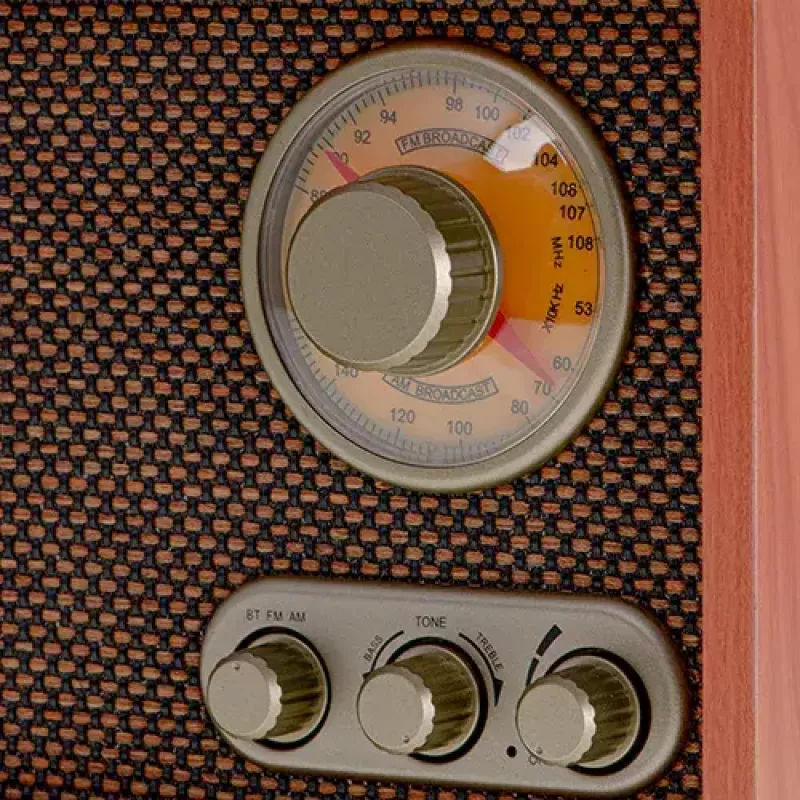 Nešiojamas radijo imtuvas Adler AD 1171 – AM/FM, 10 W RMS, Bluetooth, išorinė antena, bronzinis, 290×200×172 mm