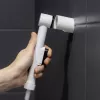 Pripučiamas prausimosi dubuo ActionMed PM200AM — nešiojamas stačiakampis higienos baseinas, baltas, su pompa ir žarna