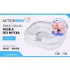 Pripučiamas prausimosi dubuo ActionMed PM200AM — nešiojamas stačiakampis higienos baseinas, baltas, su pompa ir žarna