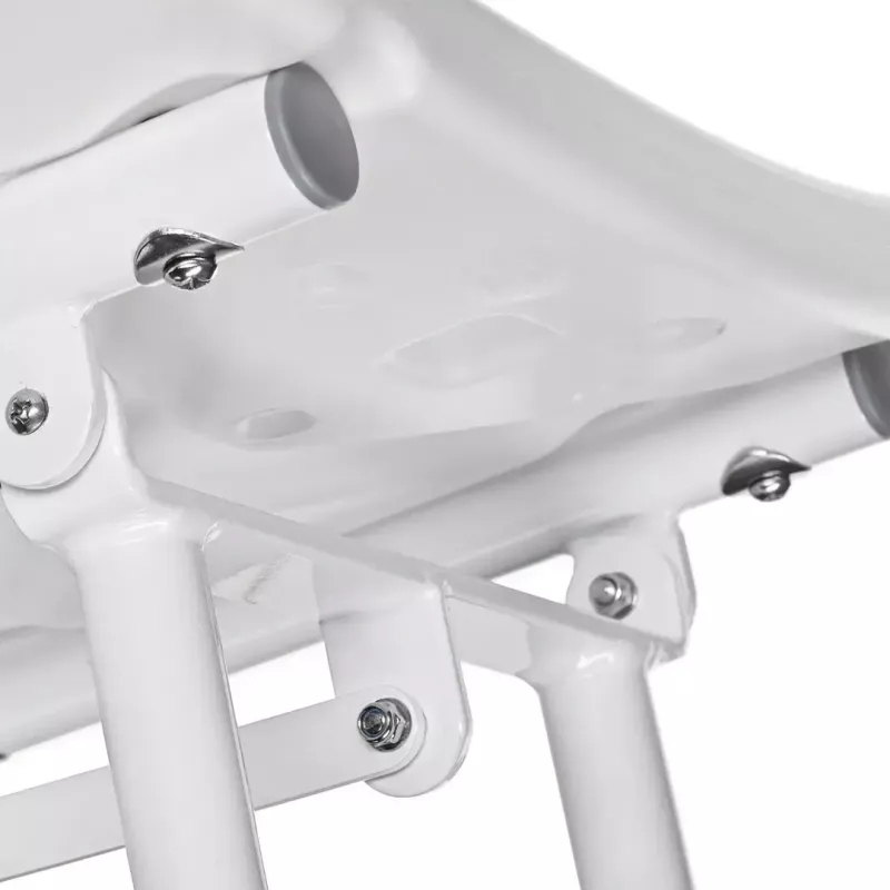 Prie sienos tvirtinama sulankstoma dušo kėdė ActionMed KP600AM — balta, ergonomiška sėdynė, reguliuojamos neslidžios kojelės, 3 kg