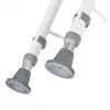 Prie sienos tvirtinama sulankstoma dušo kėdė ActionMed KP600AM — balta, ergonomiška sėdynė, reguliuojamos neslidžios kojelės, 3 kg