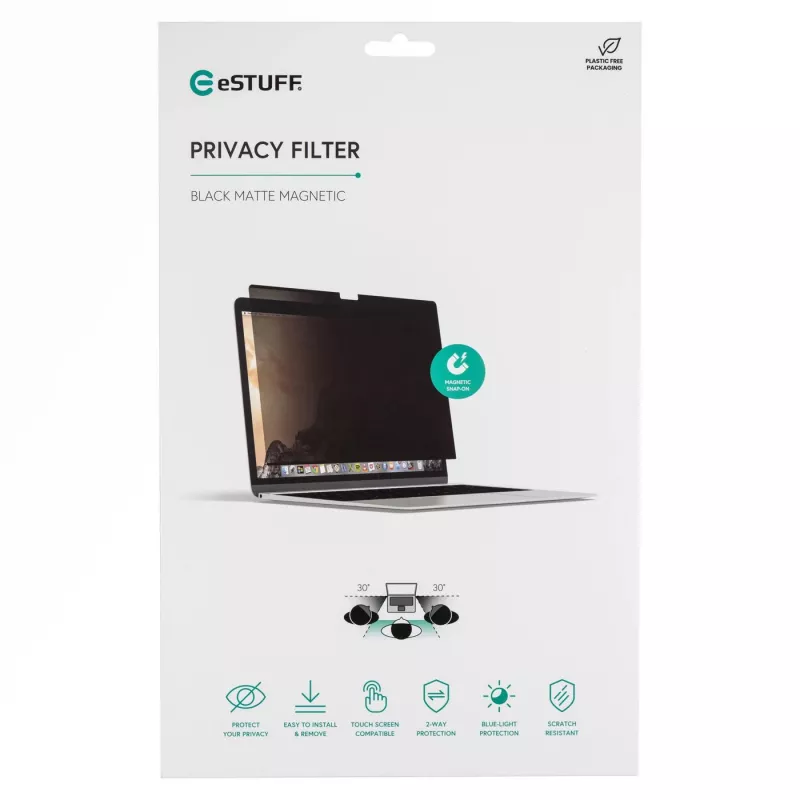 eSTUFF GLBMMB14 ekrano privatumo filtras 36,1 cm (14,2 col.) Nešiojamasis kompiuteris Berėmis ekrano privatumo filtras