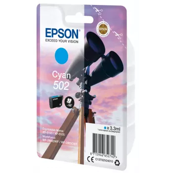 Epson Singlepack Žydra 502 rašalas, standartinė išeiga, žydra, 3,3 ml, 1 vnt., 165 puslapiai