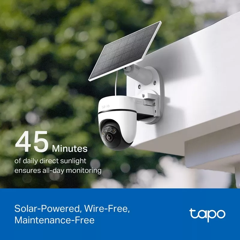 TP-Link Tapo saulės energija maitinamas pasukamas / pakreipiamas apsaugos kameros rinkinys