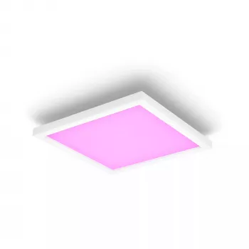 Philips Surimu kvadratinis skydelis, išmanusis lubinis šviestuvas, Bluetooth/Zigbee, balta, aliuminis, įvairiaspalvė, 2000 K