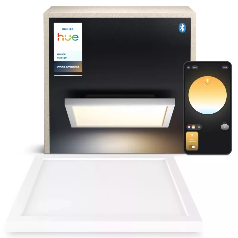 Philips Aurelle Square Panel Light, išmanusis lubinis šviestuvas, Bluetooth/Zigbee, balta, LED, aliuminis, kintama
