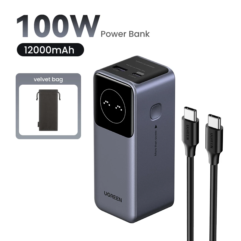 Nešiojama išorinė baterija Ugreen 12000mAh 100W greitasis įkrovimas
