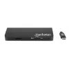 Manhattan USB-C dokas / šakotuvas su kortelių skaitytuvu, prievadai (x5): Ethernet, USB-A (3) ir USB-C, 5 Gbps (USB 3.2 Gen1, dar žinomas kaip USB 3.0), su maitinimo tiekimu (100 W) į USB-C prievadą (pastaba: reikalingas papildomas USB-C sieninis įkroviklis ir USB-C kabelis), universalus visiems įrenginiams, aliuminis
