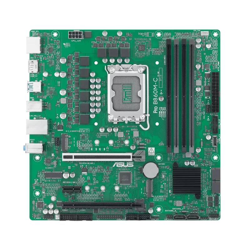 Motininė plokštė ASUS PRO B860M-C-CSM — Intel B860, LGA 1851 (Socket V1), Micro ATX, 4× DIMM DDR5, 256 GB maks.