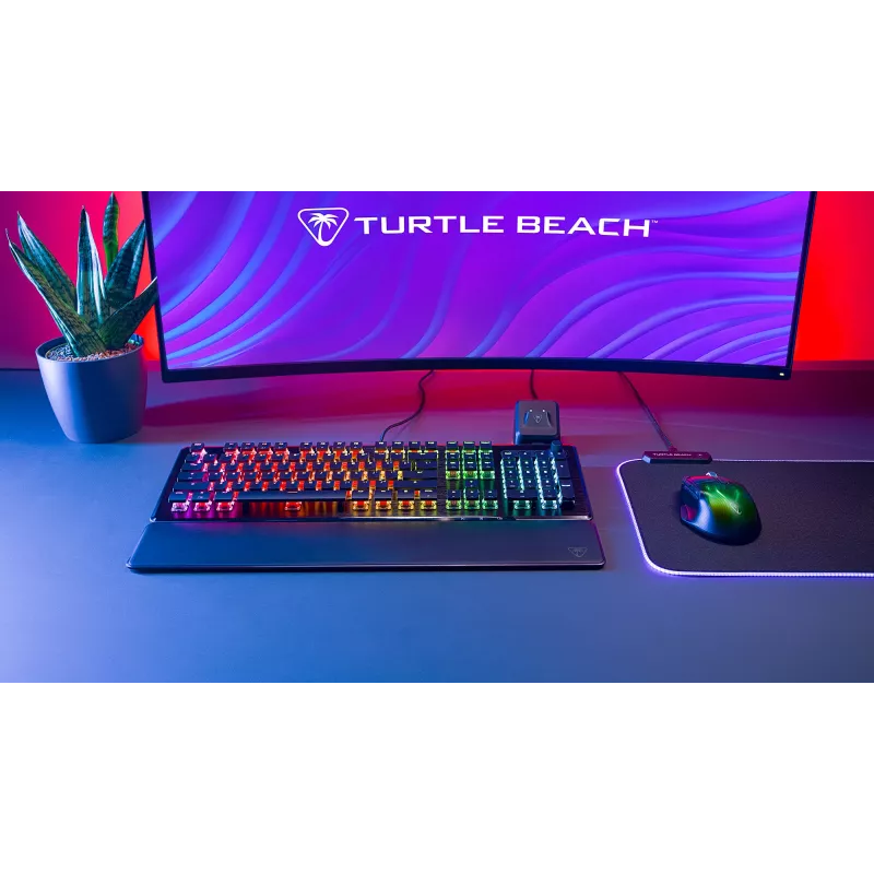 Turtle Beach Vulcan II klaviatūra, skirta žaidimams, USB, QWERTZ, vokiečių k., juoda