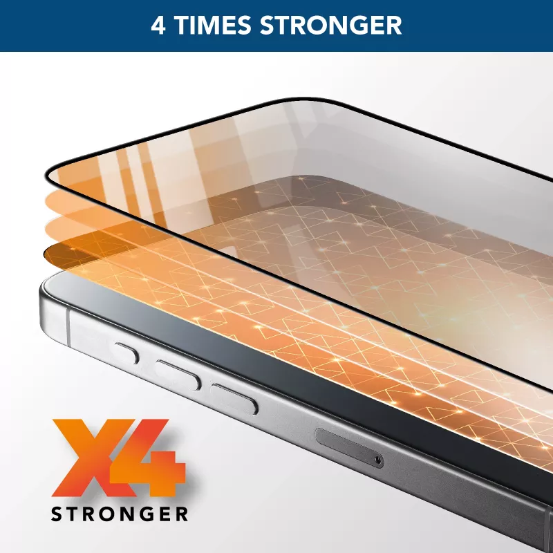 “Cellularline Fortified Xtreme Glass” – itin apsauginis grūdintas stiklas su sustiprintais kraštais, skirtas “iPhone 16”, lengvai uždedamas ir ypač atsparus