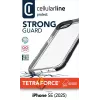 Cellularline Tetra Force Strong Guard - iPhone 16e itin apsauginis, smūgiams atsparus lankstus dėklas su integruota Microban® antibakterine technologija