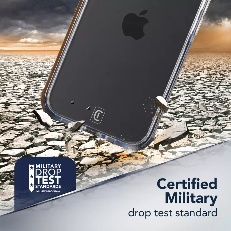 Cellularline Tetra Force Strong Guard - iPhone 16e itin apsauginis, smūgiams atsparus lankstus dėklas su integruota Microban® antibakterine technologija