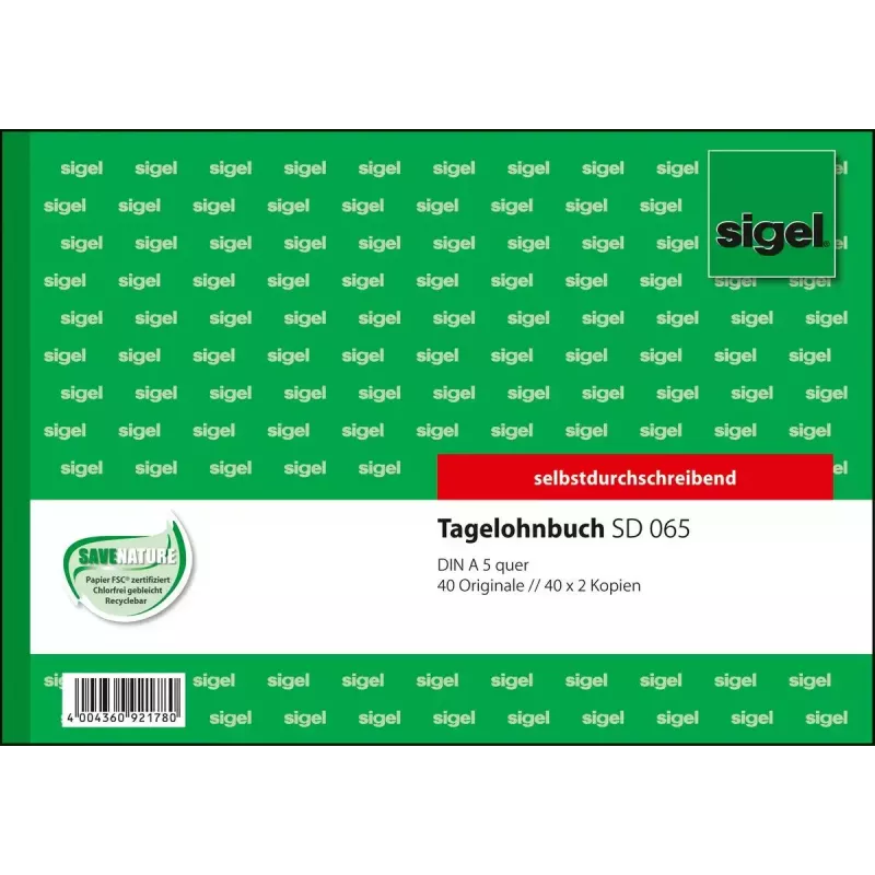 Verslo forma Sigel SD065 žalia A5 120 lapų
