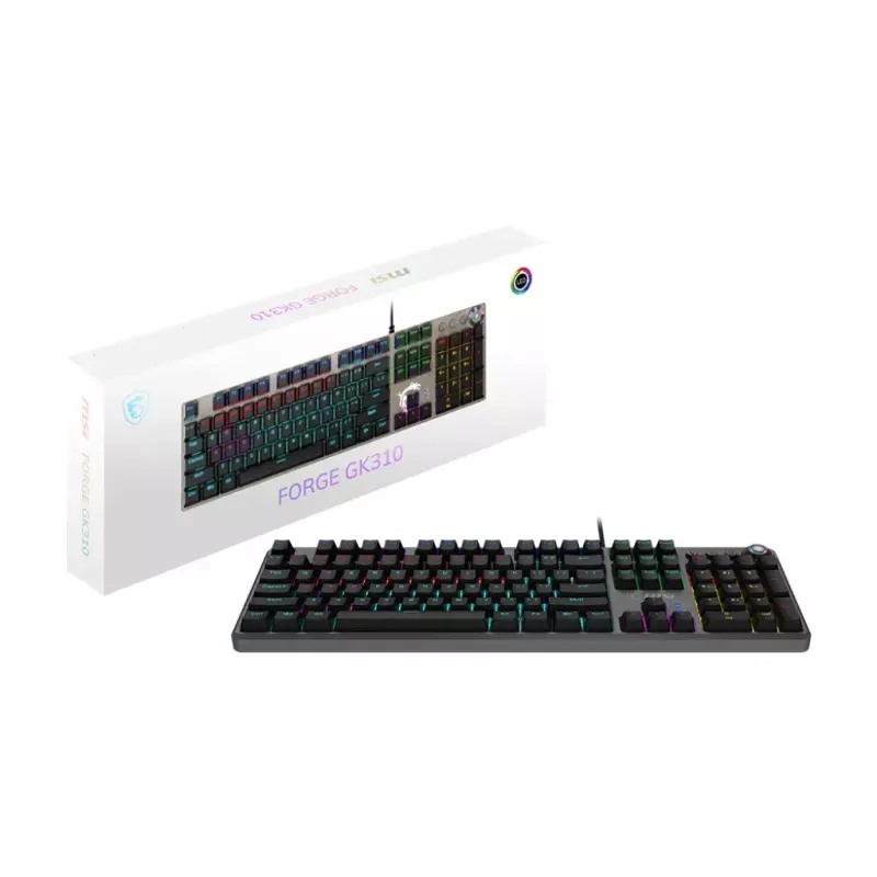 Žaidimų klaviatūra MSI FORGE GK310 RED DE Mechaninė USB QWERTY juoda