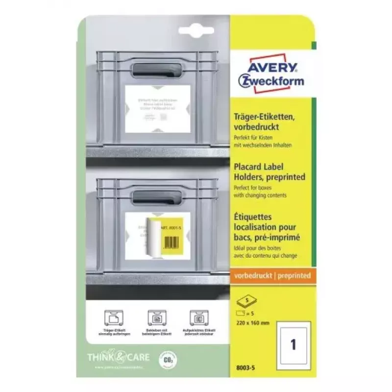 Avery plakatų laikikliai A4 šviesiai pilki 22x16cm 5 etiketės