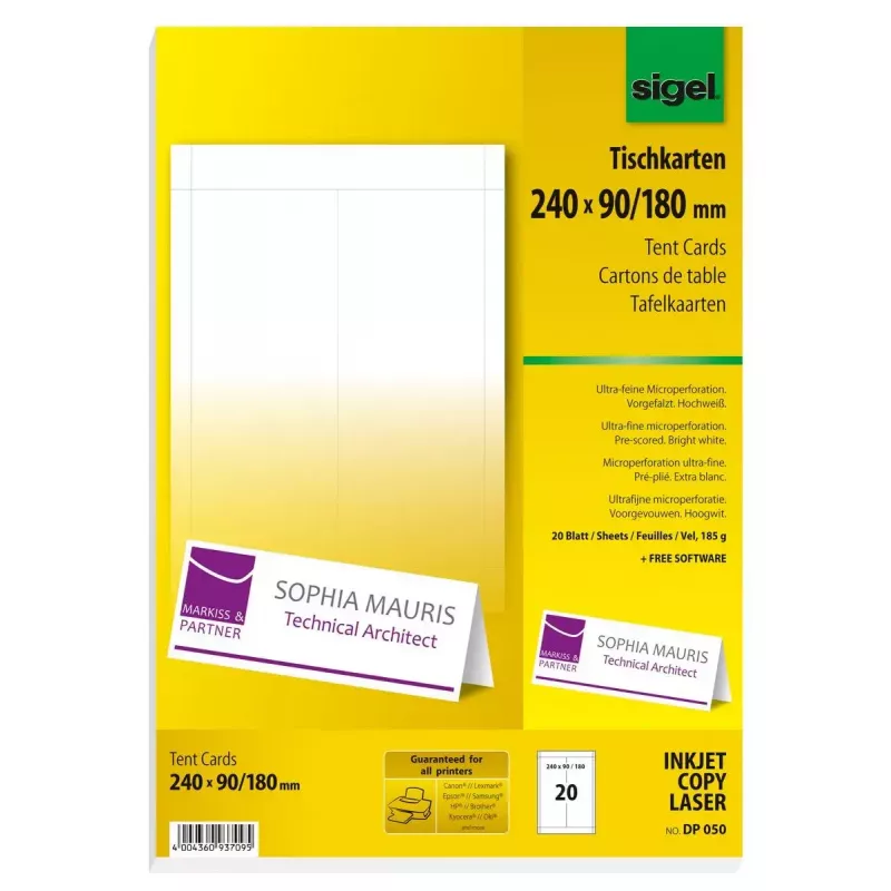 Nelipnios spausdintuvo etiketės Sigel DP050