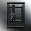 RAIJINTEK Paean stalinio kompiuterio korpusas — juodas permatomas, ATX/Micro-ATX/Mini-ITX, 4x USB 3.2 Gen1, 3x3,5 colio + 3x2,5 colio skyriai