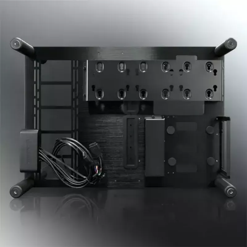 RAIJINTEK Paean stalinio kompiuterio korpusas — juodas permatomas, ATX/Micro-ATX/Mini-ITX, 4x USB 3.2 Gen1, 3x3,5 colio + 3x2,5 colio skyriai