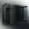 RAIJINTEK Paean stalinio kompiuterio korpusas — juodas permatomas, ATX/Micro-ATX/Mini-ITX, 4x USB 3.2 Gen1, 3x3,5 colio + 3x2,5 colio skyriai