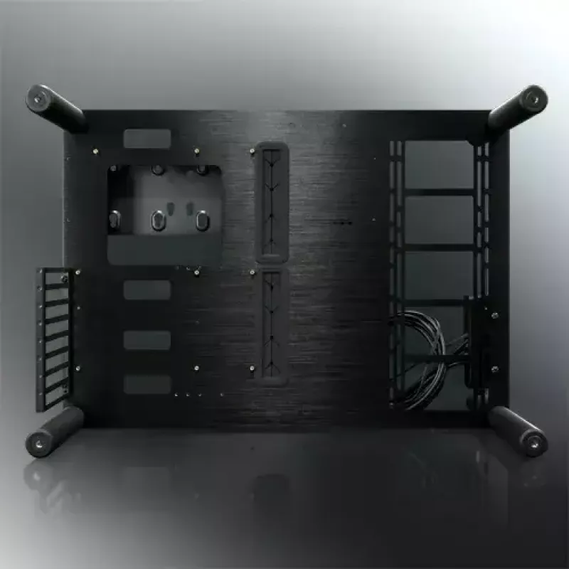 RAIJINTEK Paean stalinio kompiuterio korpusas — juodas permatomas, ATX/Micro-ATX/Mini-ITX, 4x USB 3.2 Gen1, 3x3,5 colio + 3x2,5 colio skyriai