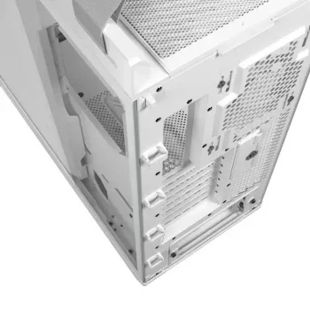 PC Case ASUS ROG Strix Helios II Midi Tower White — palaiko EATX/ATX/Micro‑ATX/Mini‑ITX, 3x140mm priekyje + 1x140mm gale, 2×3,5 colio + 4×2,5 colio lizdai, grūdintas stiklas