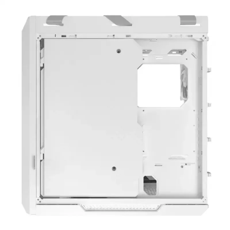PC Case ASUS ROG Strix Helios II Midi Tower White — palaiko EATX/ATX/Micro‑ATX/Mini‑ITX, 3x140mm priekyje + 1x140mm gale, 2×3,5 colio + 4×2,5 colio lizdai, grūdintas stiklas