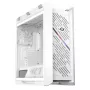 ASUS ROG Strix Helios II Midi Tower White PC korpusas — palaiko EATX/ATX/Micro‑ATX/Mini‑ITX, 3x140 mm priekyje + 1x140 mm gale, 2×3,5 colio + 4×2,5 colio nišos, grūdintas stiklas