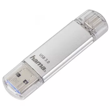 Hama C-Laeta USB atmintinė 128 GB USB Type-A / USB Type-C 3.2 Gen 1 (3.1 Gen 1) Sidabrinė