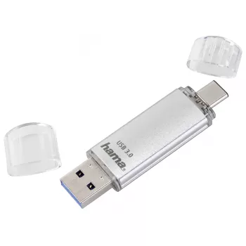 Hama C-Laeta USB atmintinė 128 GB USB Type-A / USB Type-C 3.2 Gen 1 (3.1 Gen 1) Sidabrinė