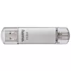 Hama C-Laeta USB atmintinė 128 GB USB Type-A / USB Type-C 3.2 Gen 1 (3.1 Gen 1) Sidabrinė