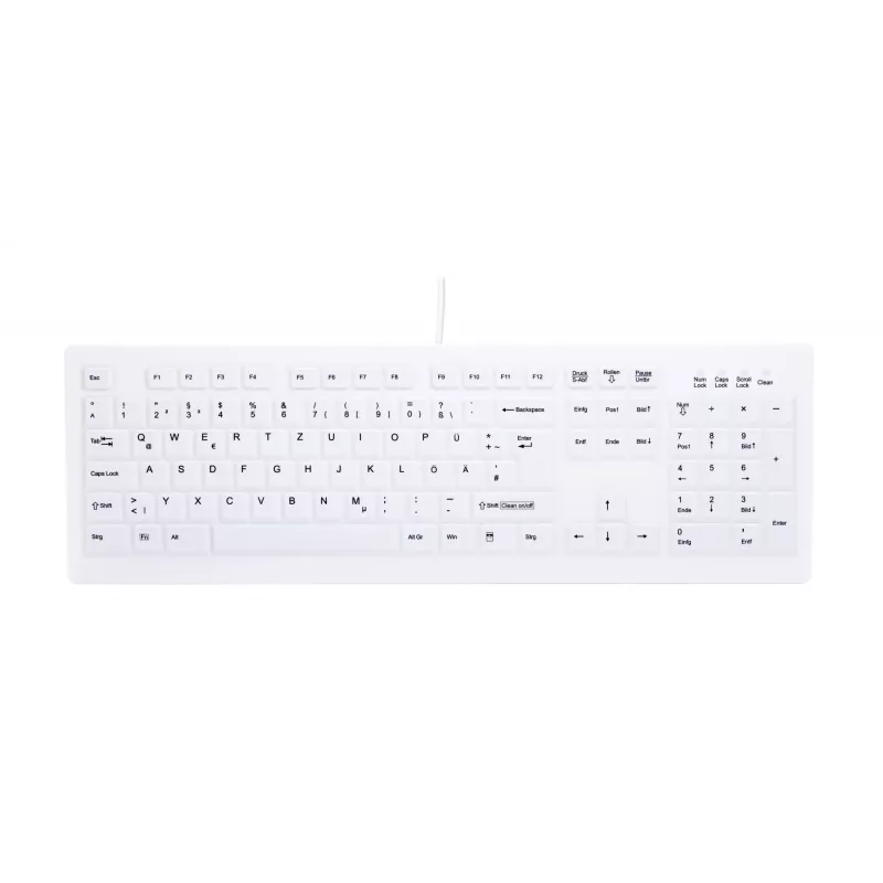 Belaidė RF klaviatūra Active Key AK-C8100 — Pilno dydžio 105 klavišų, biuro, balta, vokiškas išdėstymas