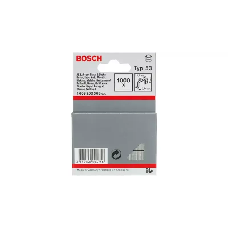 Plonos vielos kabės Bosch Type 53 1000 vnt.