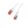Tinklo komutacinis kabelis LANBERG PCF6-10CU-0050-W Cat6 S/FTP (S-STP) baltas 0,5 m RJ-45–RJ-45