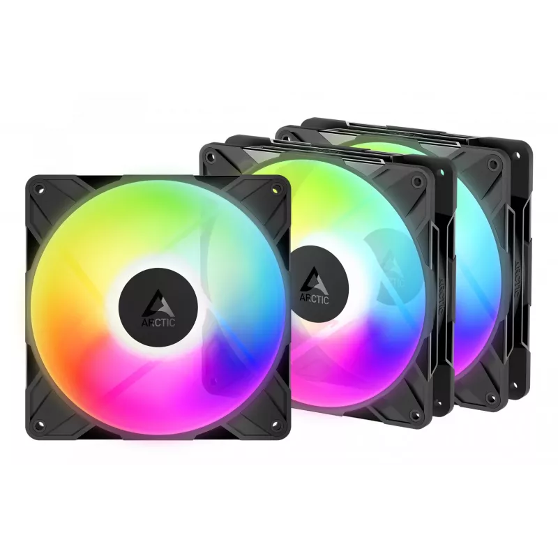 ARCTIC Freezer P14 Pro Reverse A-RGB - 3 vnt. - 140 mm A-RGB PWM ventiliatorius su kabelio skirstytuvu