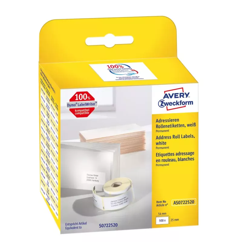 Lipnios etiketės Avery AS0722520