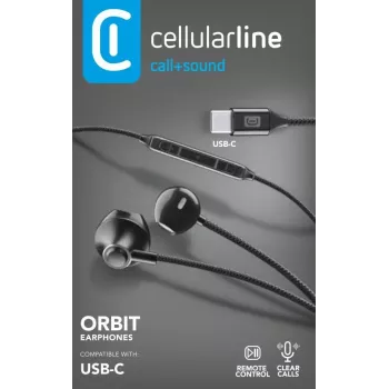 Cellularline ORBIT stereo kapsulinės ausinės su mikrofonu ir nuotoliniu valdymu