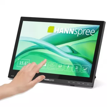 HANNspree HT165HPB 15,6 colio (39,6 cm) Full HD IPS LCD jutiklinis monitorius 1920×1080, 15 ms, VESA, garsiakalbiai, juodas