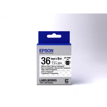 Epson etikečių kasetė permatoma LK-7TBN juoda/permatoma 36 mm (9 m)
