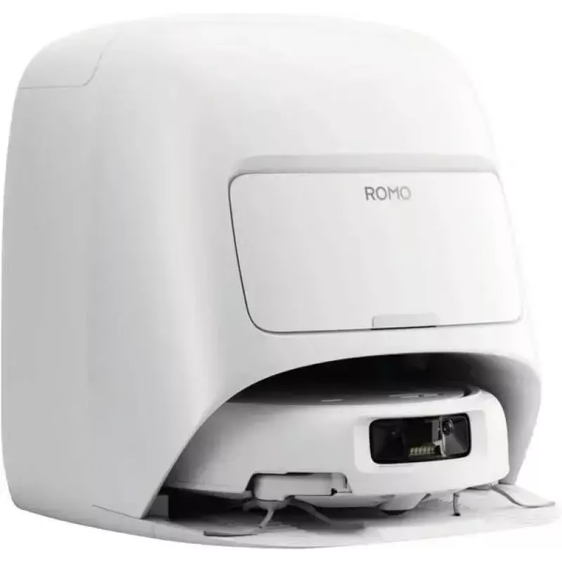 Robotų dulkių siurblys ir šluota DJI ROMO S (Water Tank Version) — balta, 4,4 kg, 0,26 l dulkių, 4 l švaraus / 3,2 l nešvaraus vandens talpos, 5000 mAh