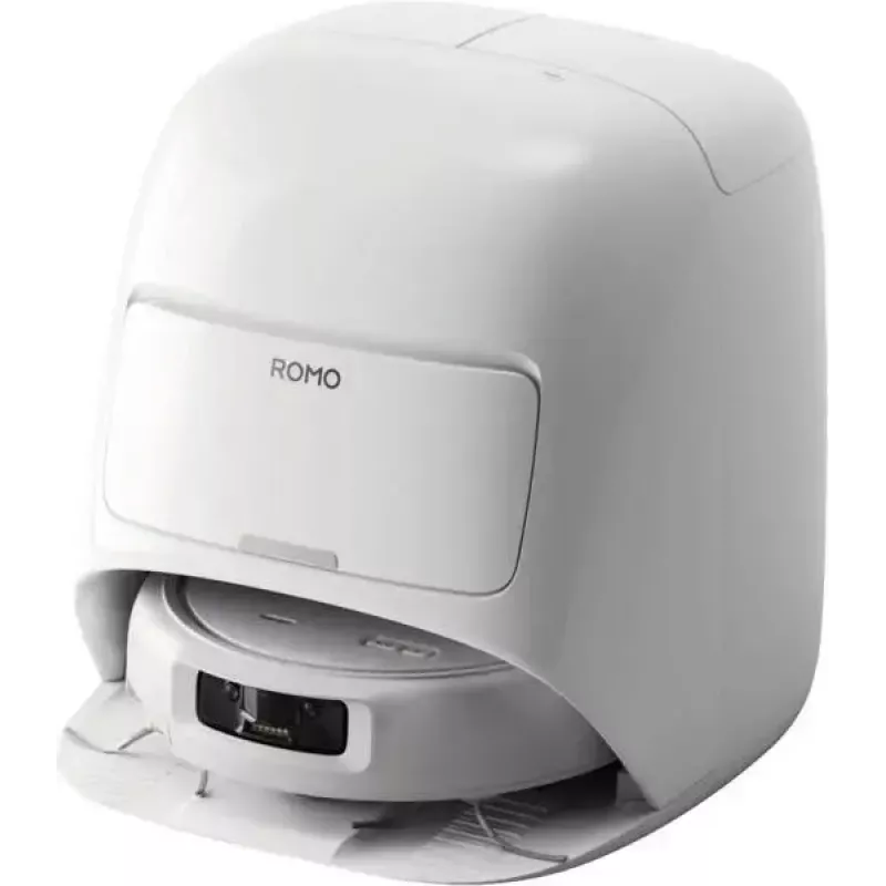 Robotų dulkių siurblys ir šluota DJI ROMO S (Water Tank Version) — balta, 4,4 kg, 0,26 l dulkių, 4 l švaraus / 3,2 l nešvaraus vandens talpos, 5000 mAh