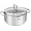 Puodų rinkinys Tefal Duetto+ G719S7, nerūdijantis plienas, 7 vnt. (puodai Ø16/20/24 cm, troškintuvas Ø16 cm), indukcinis, dangčiai, tinkamas orkaitei iki 250°C