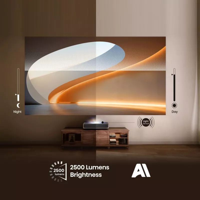 Projektorius HISENSE PT1 3D Smart TV, 16:9, Wi‑Fi ir Ethernet, HDR (HLG), HDMI 2.0/2.1, juodas