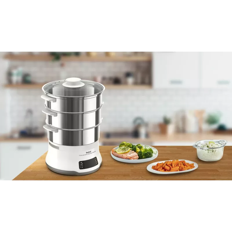 Tefal Convenient Series Deluxe VC502D garintuvas 3 krepšeliai Stalviršis 900 W Nerūdijantis plienas, Balta