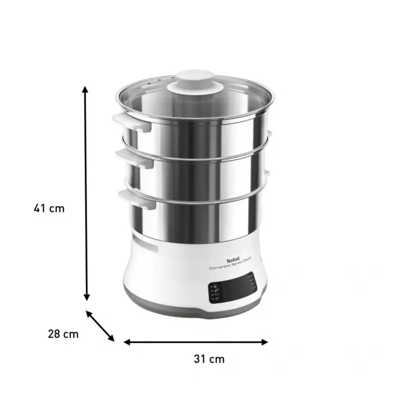 Tefal Convenient Series Deluxe VC502D garintuvas 3 krepšeliai Stalviršis 900 W Nerūdijantis plienas, Balta