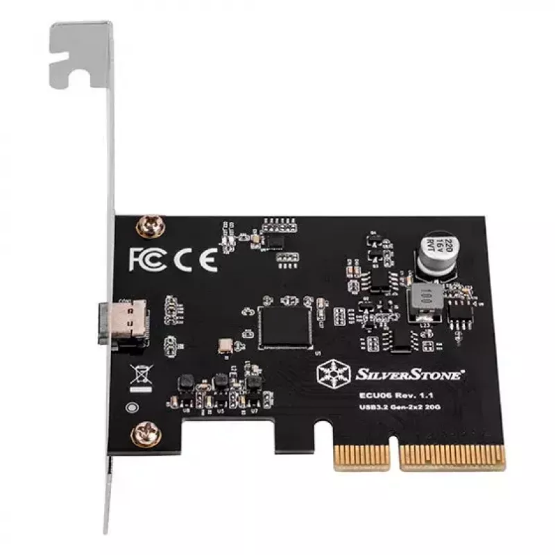 Sidabrinėstone ECU06 vidinė USB 3.2 Gen 2 adapterio PCIe žemo profilio plokštė