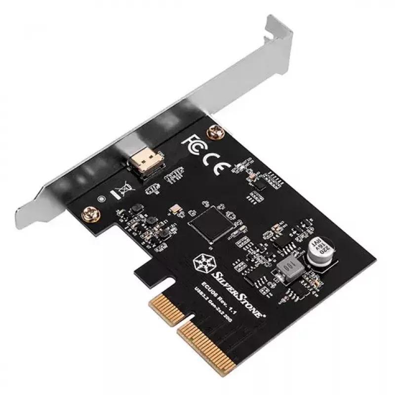 Sidabrinėstone ECU06 vidinė USB 3.2 Gen 2 adapterio PCIe žemo profilio plokštė