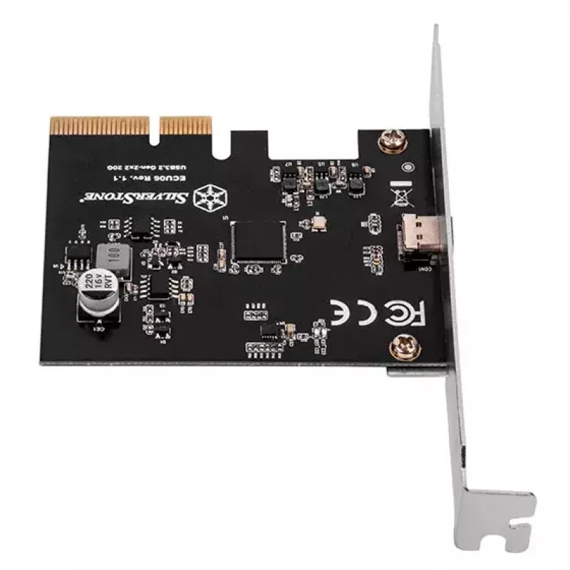 Sidabrinėstone ECU06 vidinė USB 3.2 Gen 2 adapterio PCIe žemo profilio plokštė
