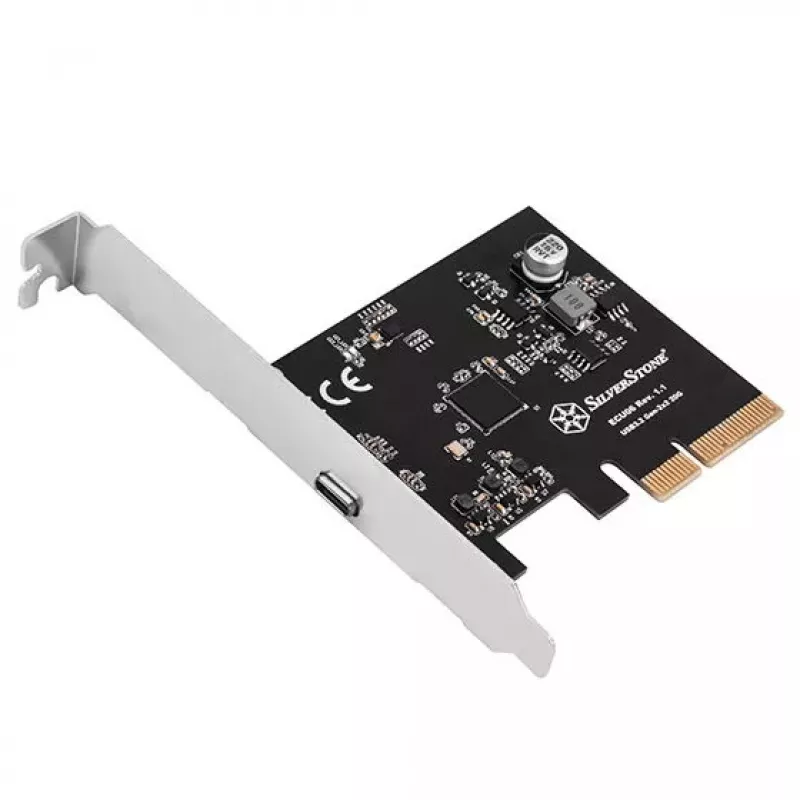 Sidabrinėstone ECU06 vidinė USB 3.2 Gen 2 adapterio PCIe žemo profilio plokštė